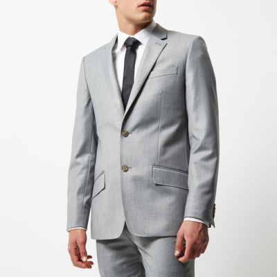 Grey slim suit jackets